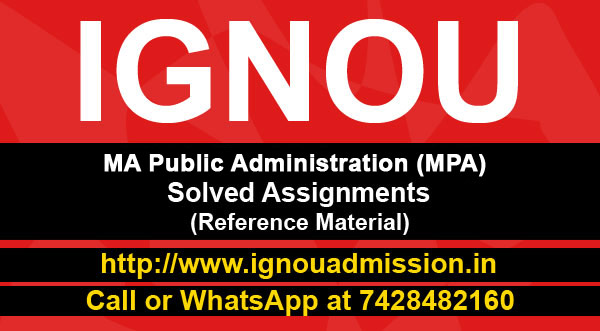 IGNOU MA Public Administration Solved Assignments