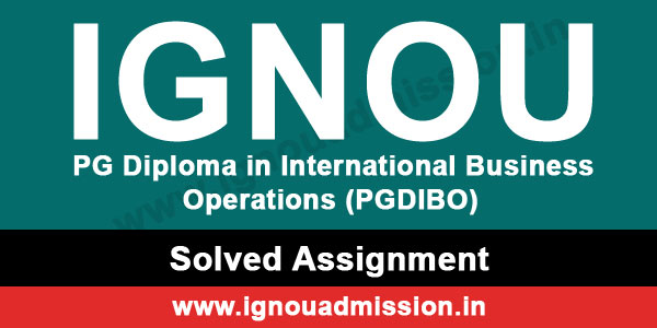 IGNOU PGDIBO Solved Assignment