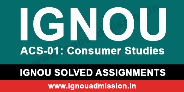 IGNOU ACS 1 Solved Assignment