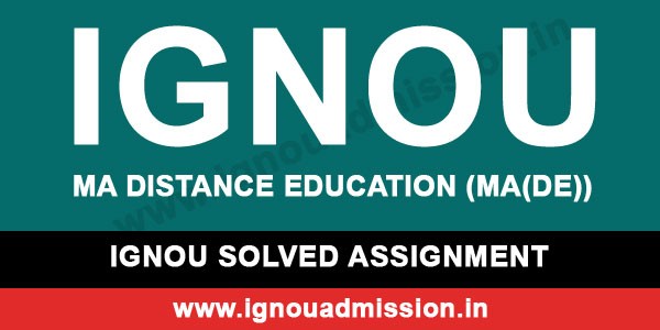 IGNOU MA Distance Education Solved Assignment