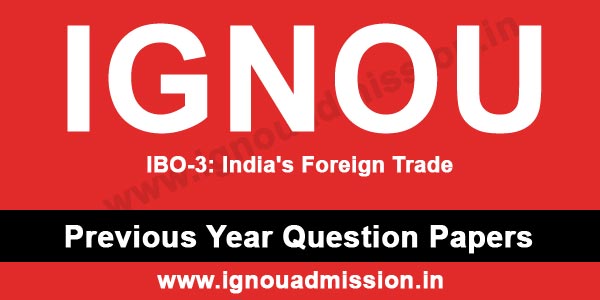 IGNOU IBO 3 Question Paper