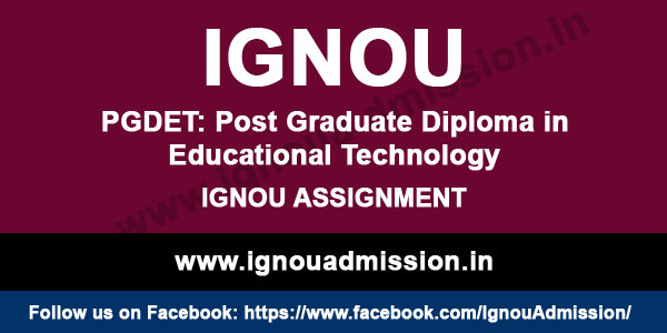 IGNOU PGDET Assignment