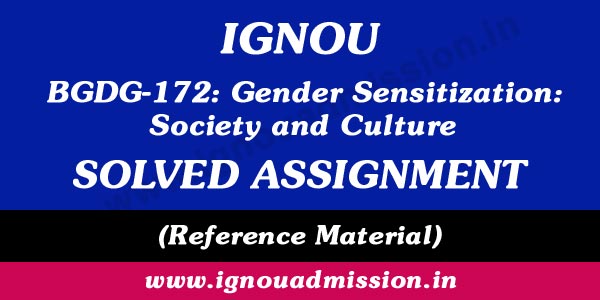 IGNOU BGDG 172 Solved Assignment