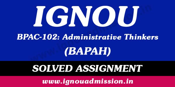 IGNOU BPAC 102 Solved Assignment