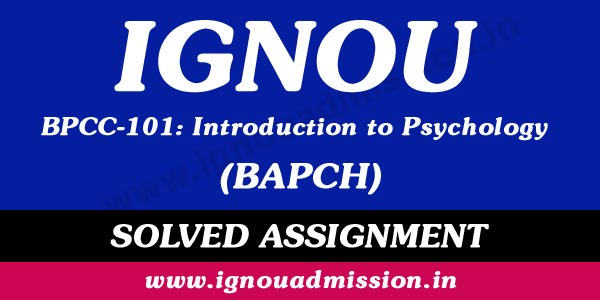 IGNOU BPCC 101 Solved Assignment