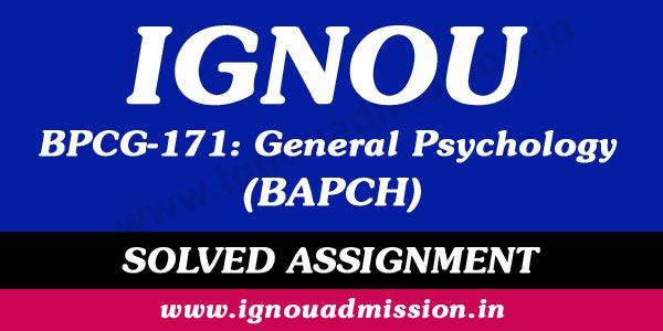 IGNOU BPCG 171 Solved Assignment