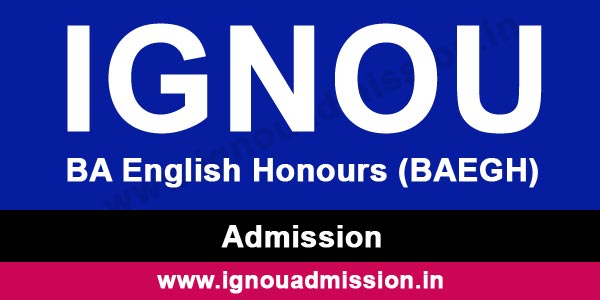 IGNOU BA English Honours Admission