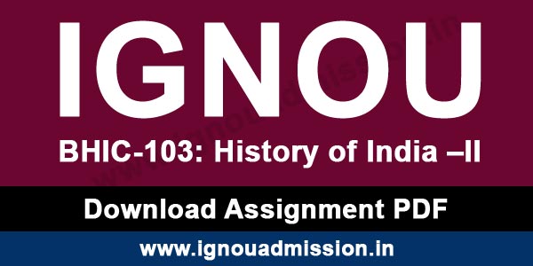 IGNOU BHIC 103 Solved Assignment