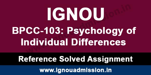 IGNOU BPCC 103 Solved Assignment