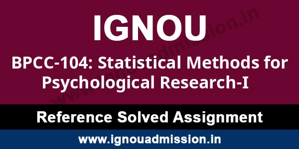 IGNOU BPCC 104 Solved Assignment