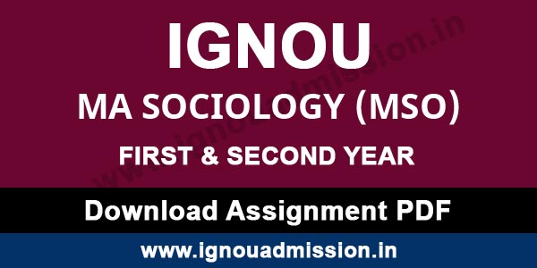 IGNOU MA Sociology Assignment