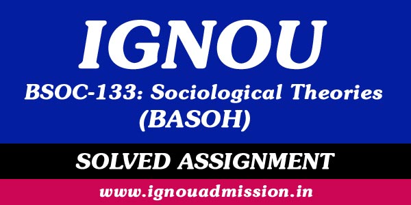 IGNOU BSOC 133 Solved Assignment