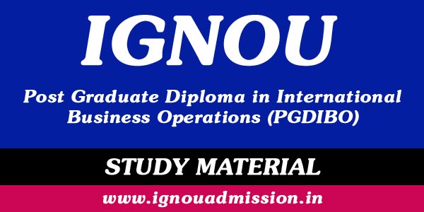 IGNOU PGDIBO Study Material