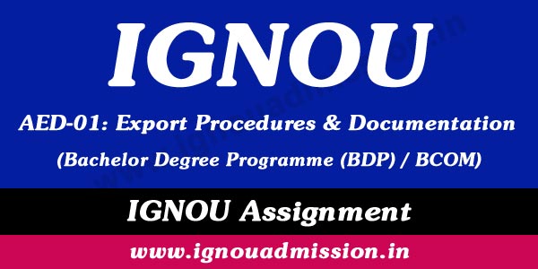 IGNOU AED 1 Solved Assignment