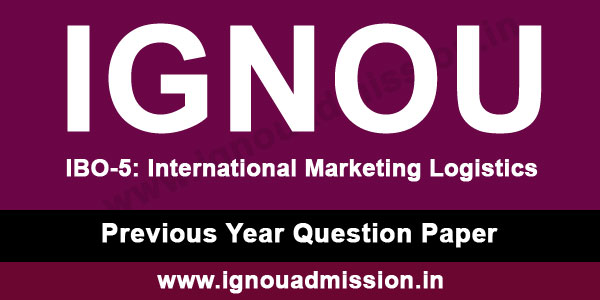 IGNOU IBO 5 Question Paper