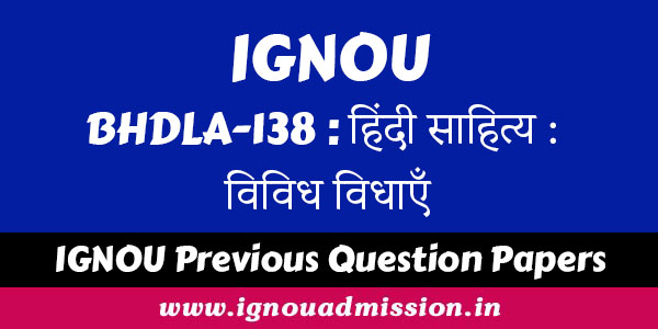 ignou bhdla 138 question paper