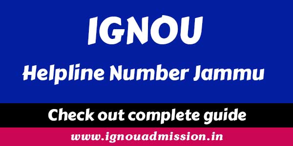 IGNOU helpline number jammu