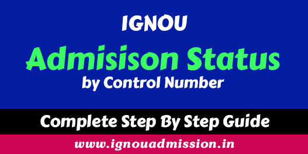 IGNOU Admission Status by Control Number