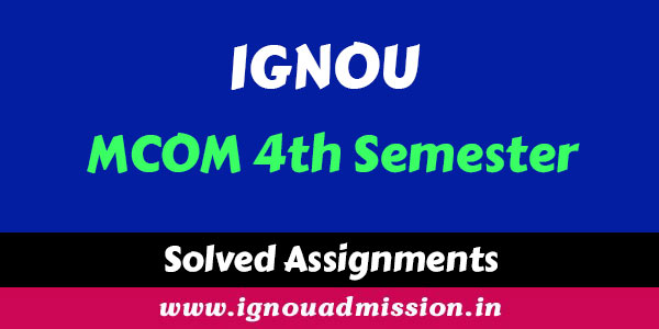 IGNOU solved assignment of MCOM 4th Semester