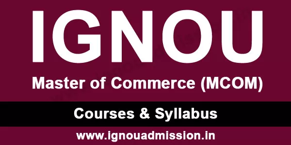 ignou mcom syllabus & courses