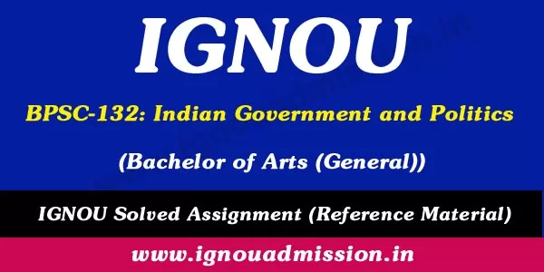 IGNOU BPSC 132 Solved Assignment